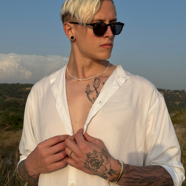 Pánský jemný perlový náhrdelník