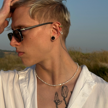 Pánský jemný perlový náhrdelník