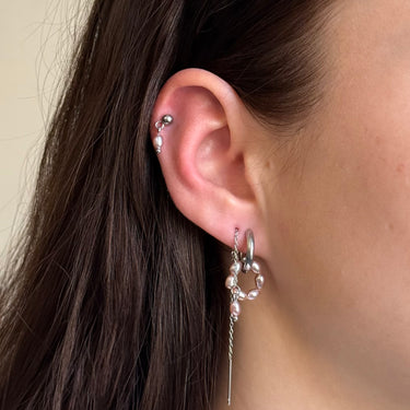 Puzetové náušnice drop perlové