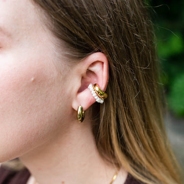 Ear cuff perlový Vlny