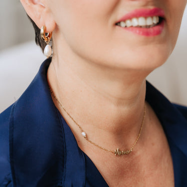 Kruhové náušnice s barokní perlou