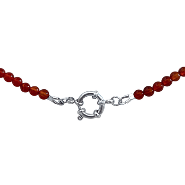 Náhrdelník z červeného karneolu s karabinkou