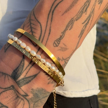 Pánský perlový jemný náramek