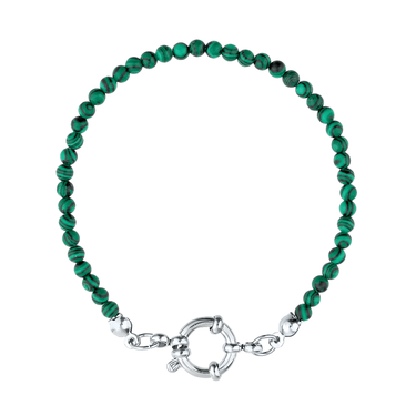 Náramek malachitový s karabinkou