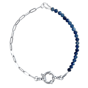 Náramek safír s karabinkou