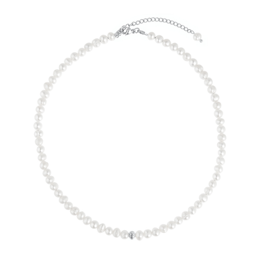 perlový náhrdelník kulatý, perolový náhrdelník potato, perlový náhrdelník z kulatých perel, náhrdelník z pravých říčních perel