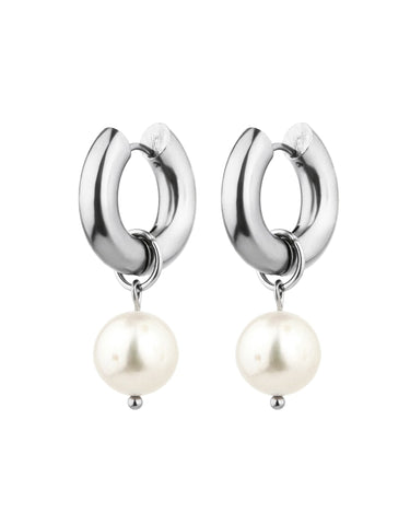 Kruhové náušnice s kulatou perlou