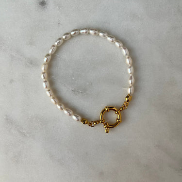 Perlový náramek s karabinkou - MARYRASH