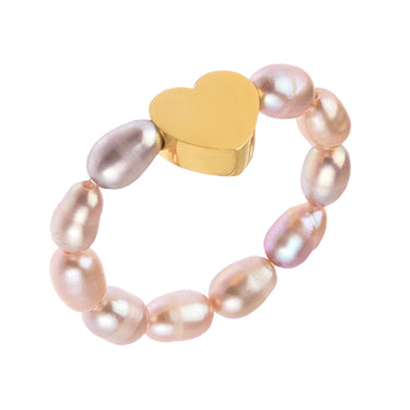 Perlový prstýnek se srdíčkem