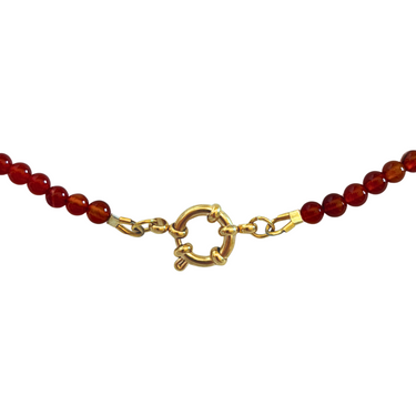 Náhrdelník z červeného karneolu s karabinkou