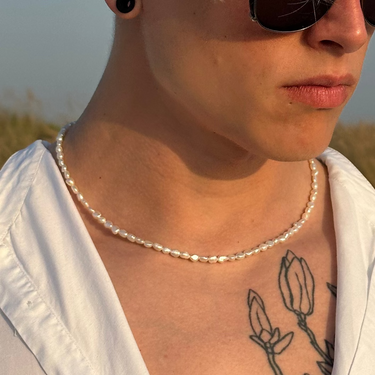 Pánský jemný perlový náhrdelník