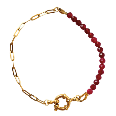 Náramek rubín s karabinkou