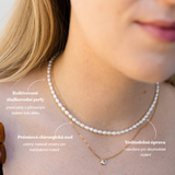Elegantní perlový náhrdelník z pravých sladkovodních říčních perel MARYRASH, ručně vyrobený v Praze