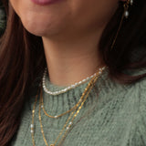 Pravý perlový náhrdelník z kultivovaných sladkovodních říčních perel, minimalistický perlový choker ručně vyrobený v Praze MARYRASH