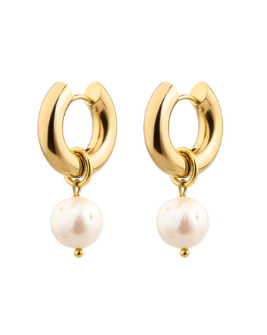 Kruhové náušnice s kulatou perlou