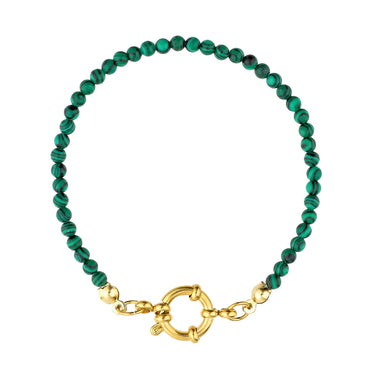 Náramek malachitový s karabinkou