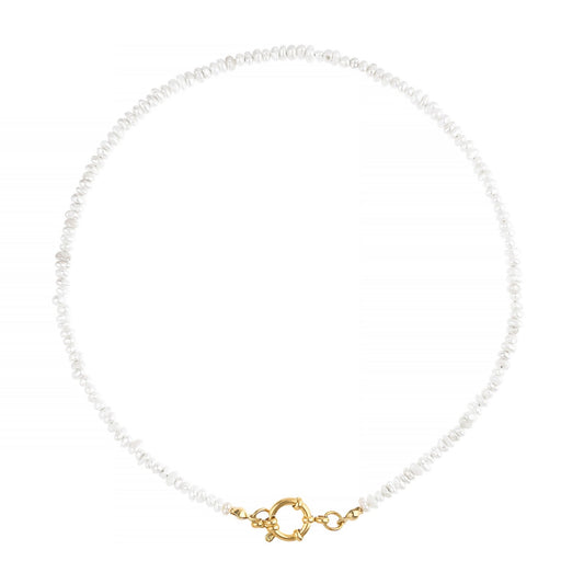 Perlový náhrdelník s karabinkou Vlny lásky